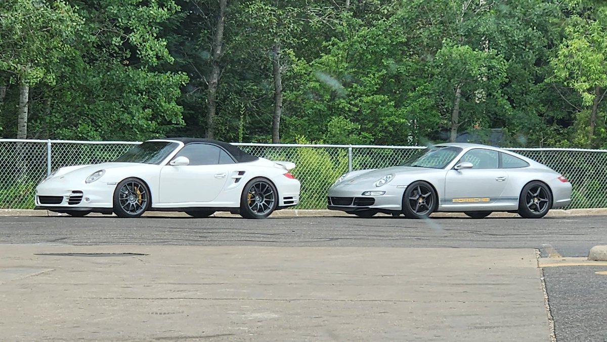 this i think is the only time ive seen porsches in my town