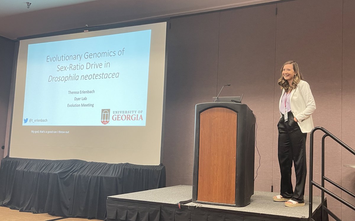 <a href="/t_erlenbach/">Theresa Erlenbach</a> crushed her talk at #Evol2023!! Really cool work looking into sex-ratio drive in D. neotestacea 🪰🧬