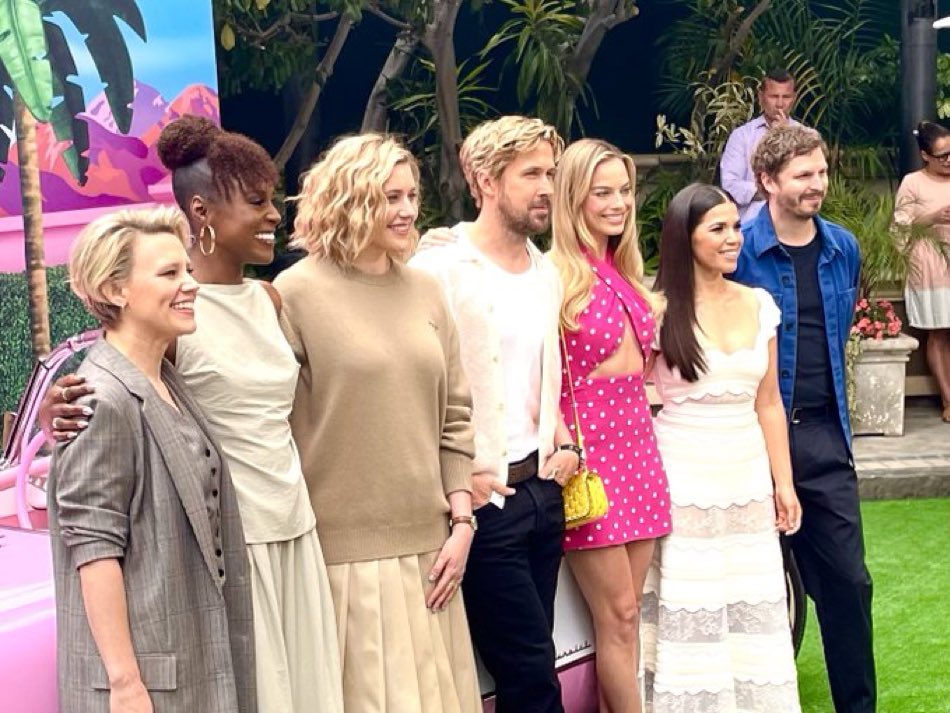 Margot Robbie, Ryan Gosling, Michael Cera, Issa Rae, America Ferrera, Kate McKinnon and Greta Gerwig for ‘BARBIE’ press.

(via: @MovieMantz)