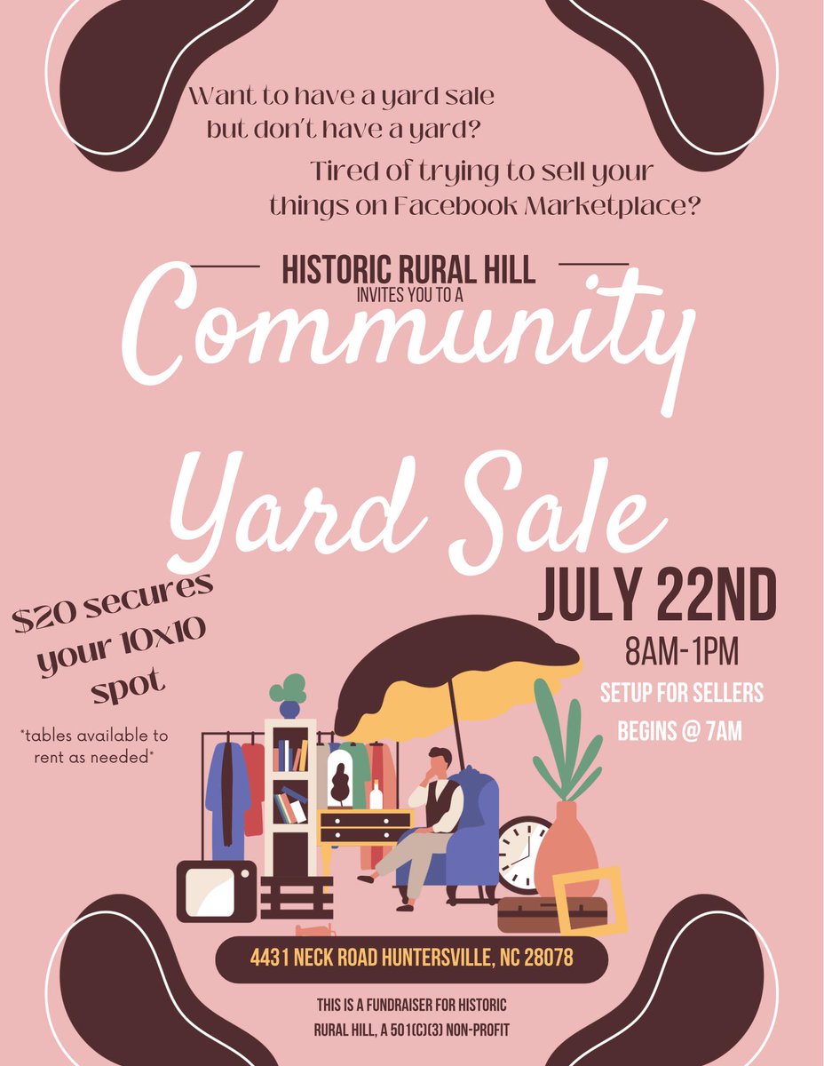 To sell, shop, or learn more about our community yard sale:
eventbrite.com/e/660515568847