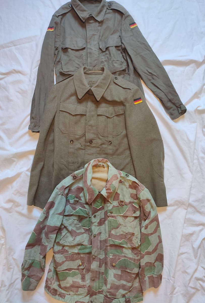 Bundeswehr field uniforms of cold war
After its foundation in 1955 BW needed new field uniform, based on joint European development which also inspired the Swiss smocks the Splittertarn uniform with integrated pouches was made, it was too expensive to make and was replaced 1/2