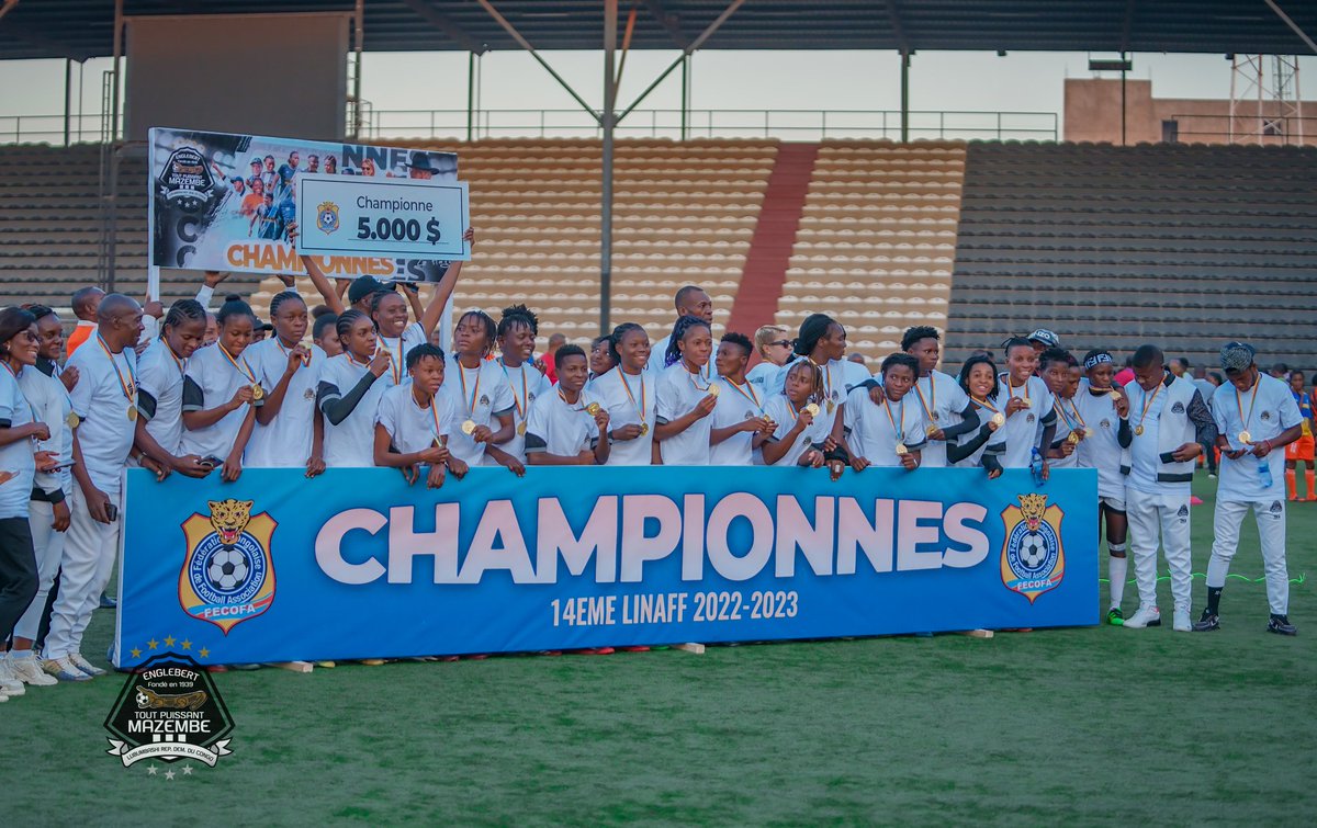TPMazembe's tweet photo. #LINAFF2023 #CNFD
14e édition du Championnat National de Football des Dames
Le deuxième sacre consécutif des #Corbeaux https://t.co/1940fg9Olt
