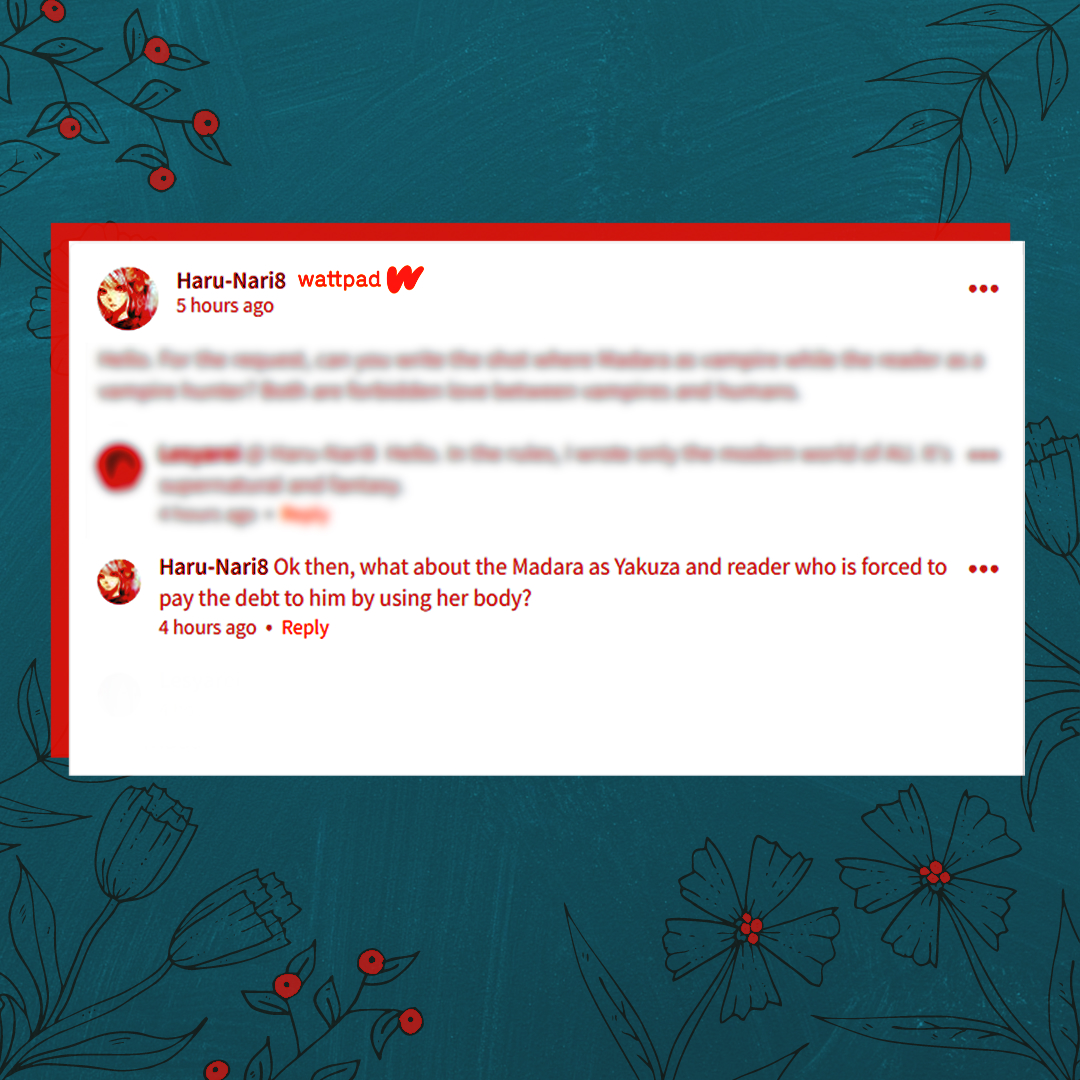 LesyaRei's tweet photo. Request 2 Is UP on Wattpad Mafia AU https://t.co/u8IQHjA4Hq
#anonanswered #fanfic #narutoxreader #madaraxreader #madaraimagines #madarauchiha #madarafanfiction #narutofanfiction #madaraxyou #madaraxyn #madara #narutosmut #madarasmut #au #alternativeuniverse #minorsdni https://t.co/XMDUjyA0fE