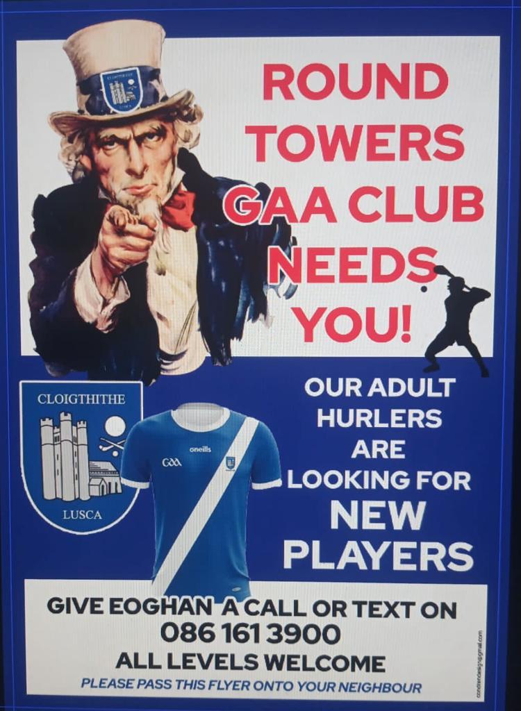 With championship season fast approaching our adult hurling team are on the hunt for new players!

If you or anyone you know is interested in taking to the pitch as part of the team please contact Eoghan on 0861613900

#LuscaAbú #Hurling #Fingal #HurlingToTheCore #uptowers
