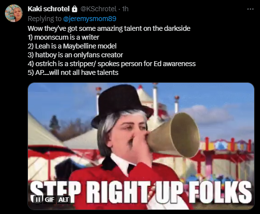 DevilHatman's tweet photo. Am I? #ShowProof
Meawhile:
1. Kaki has cancer.
2. Kaki has AIDS.
3. Kaki is a retard.
4. Kaki is Paula's bike because they're both lesbians.
5. Kaki is preys on children.
6. Kaki abuses the dead.
7. Kaki is dying.
8. Kaki isn't dying fast enough.
9. Paula is FAT. https://t.co/gF59Pxg0jI