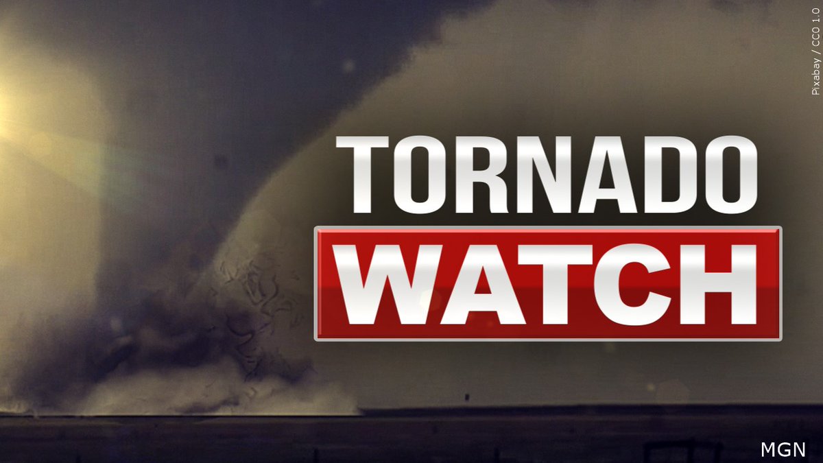 DelawareCoEM's tweet photo. The National Weather Service has issued a Tornado Watch for Delaware County and surrounding areas effective through 8pm https://t.co/EEWEp92val