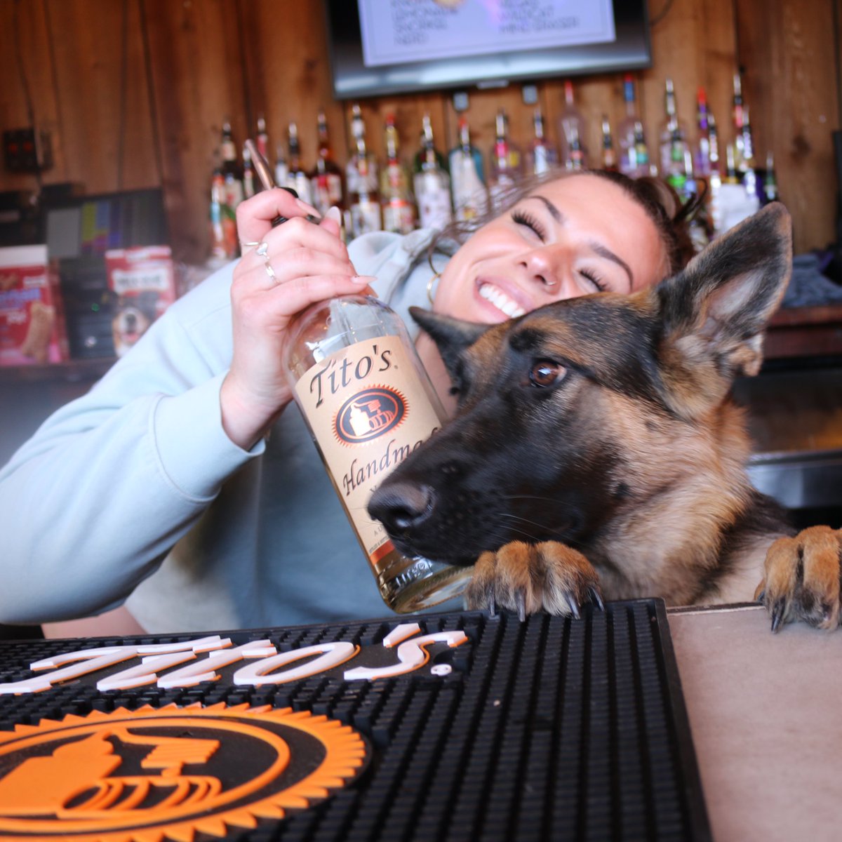 Meet our newest bartender 🐾 Join us today for pups on the patio! $1 wells all day long 🍻