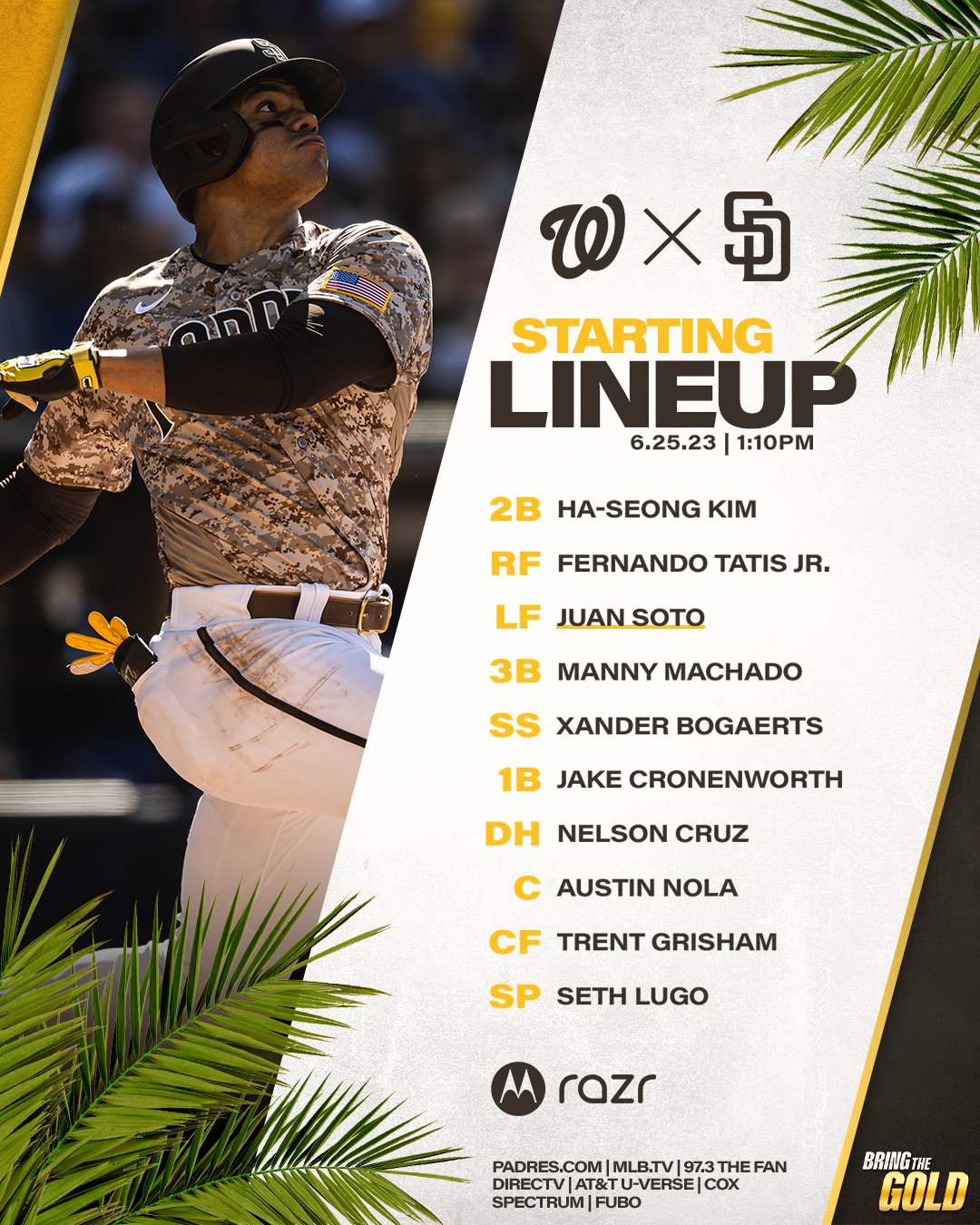 San Diego Padres on X: Sunday series finale. #BringTheGold   / X