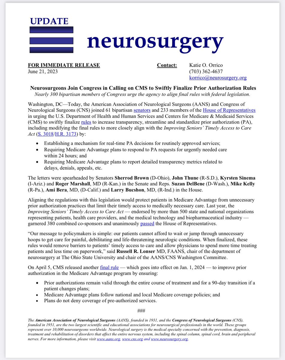 Neurosurgery Political Action Committee tweet media