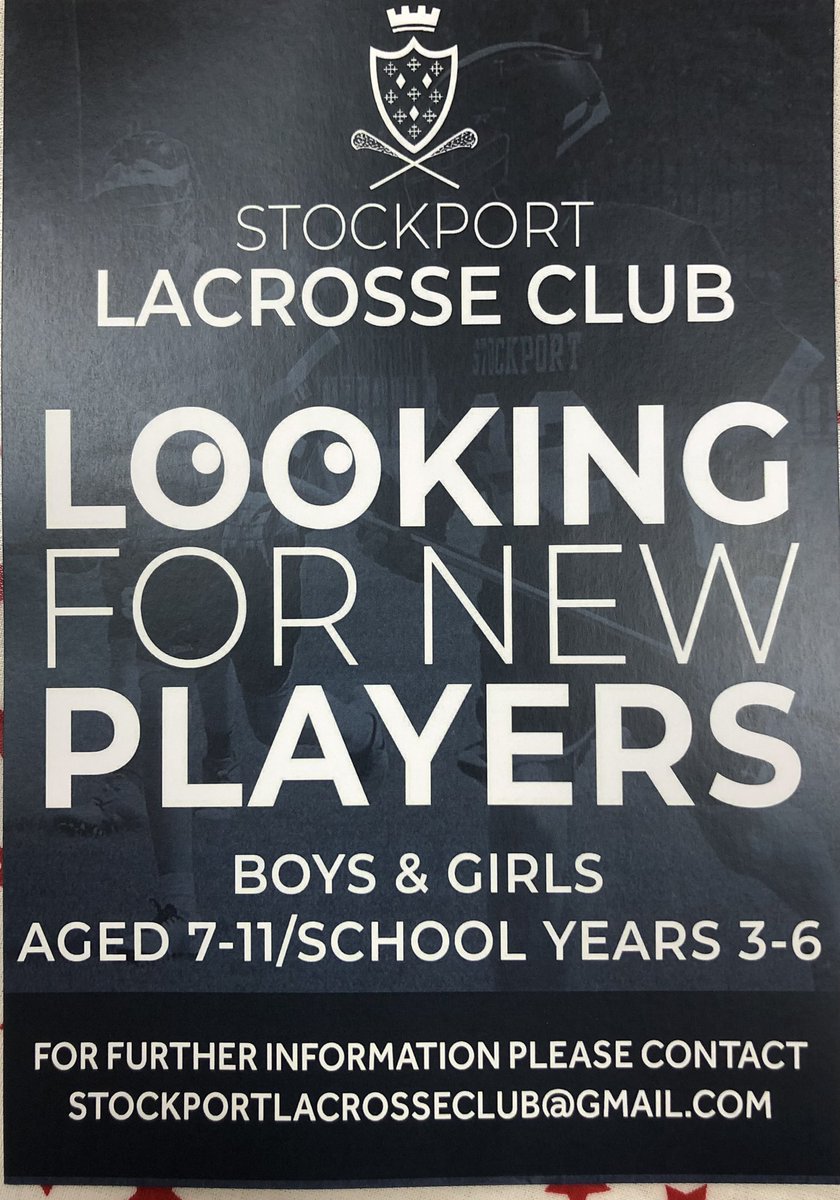 Free beginner sessions are back at <a href="/Stockport_Lax/">Stockport Lacrosse Club</a> 4th/11th/18th/25th July. 6:30-7:30. Email us to let us know your coming or for more info @QueensgatePS <a href="/CaleGreenPS/">Cale Green Primary School</a> <a href="/FairwayPS/">Fairway Primary</a> <a href="/Pownall_Green/">Pownall Green</a> <a href="/englacrosse/">England Lacrosse</a>