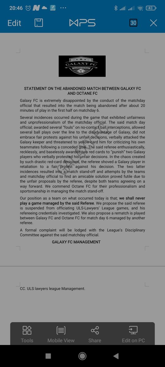 Galaxy FC tweet media