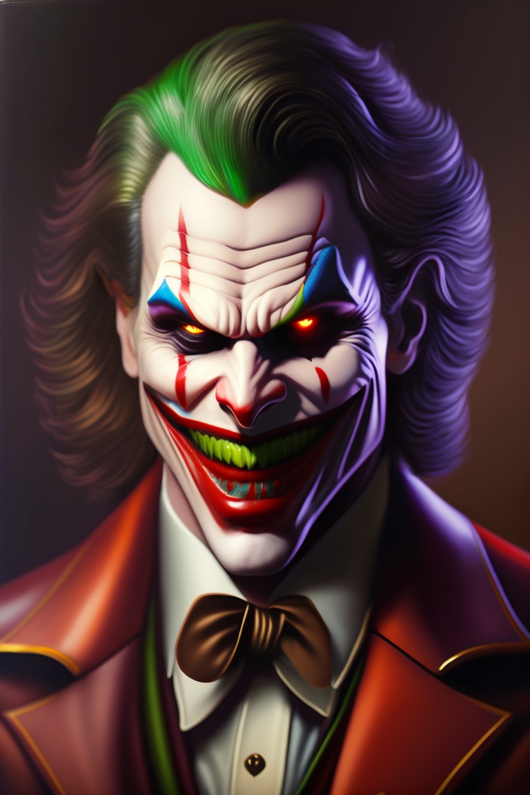 🃏 The Malevolent Joker: a wicked embodiment of chaos, spreading fear and anarchy with his twisted humor. Beware his dark charisma and unpredictable nature; laughter becomes his weapon.. #MalevolentJoker #ChaosUnleashed
yo.fan/p/Y8kbF8huwka