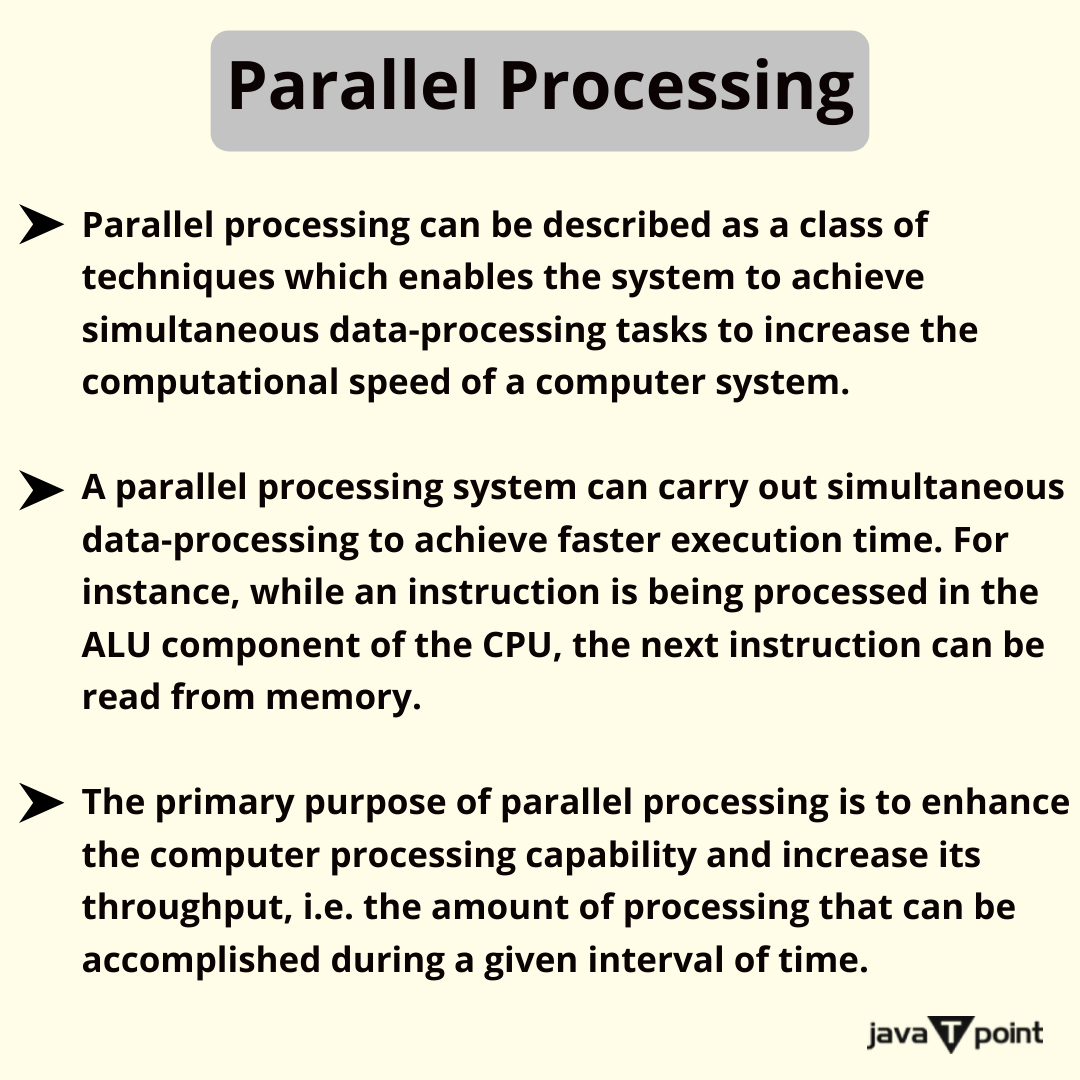 Bhavana83491661's tweet image. Parallel Processing
.
.
.
.
for more information
bit.ly/42YV6H7
check the above link
.
.
.
.
#parallelcomputing #VonNeumannModel #computerorganization #computerarchitecture #computerorganizationandarchitecture #javatpoint