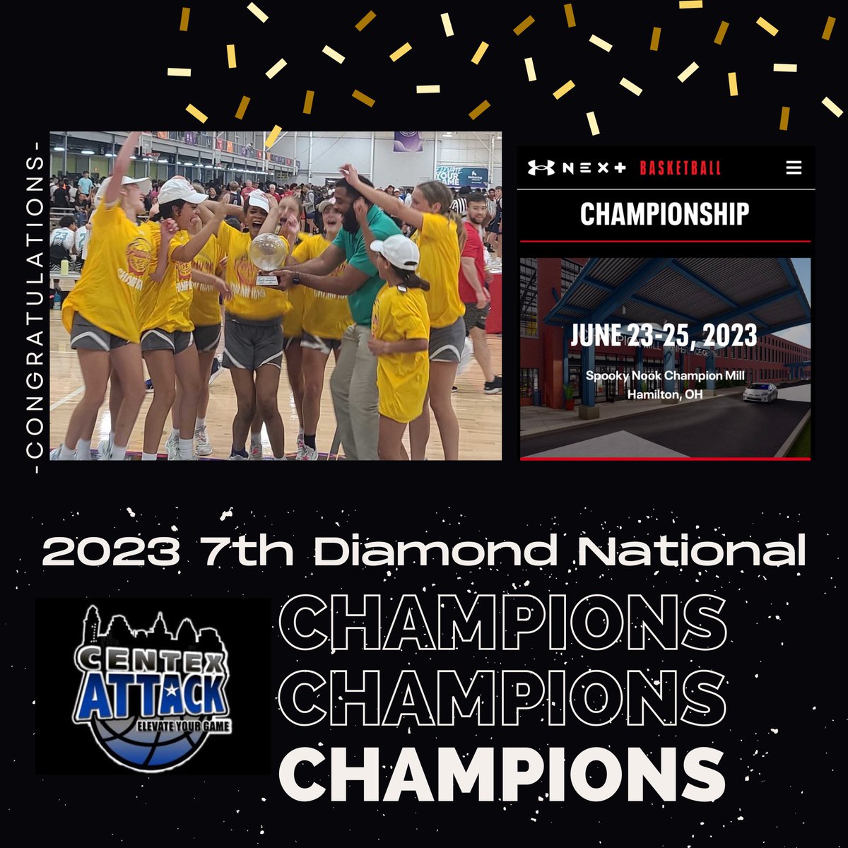 TxJenBo's tweet photo. 7th Diamond @UANextGHoops Futures National Champions π What a π game!!! @TeaganBourland and her @CentexAttackGBB teammates #battlingtotheend #dreambelieveachieve https://t.co/3Or7pZ27Fy