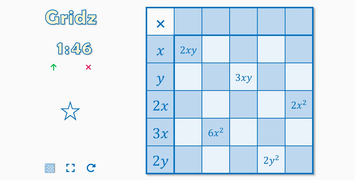 New! 'Gridz' provides classic multipliction tables to display... numbers, negative numbers and algebra! (in the Starters menu)  :)