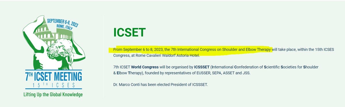 Do you treat patients who have #shoulder pain? Can you get to Rome in September? Here's where the experts will convene in 2023. Dr @anncools4 #RealConference #BewareRubbishPredatorCrap This group has a terrific track record.