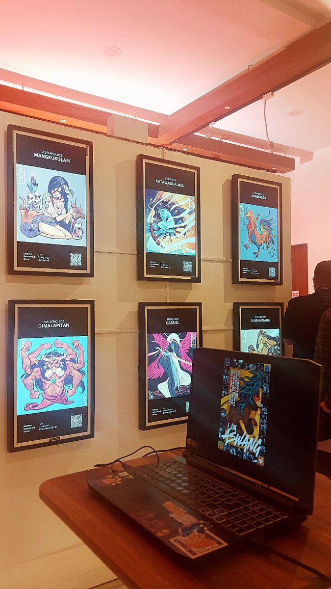 GieJoyce's tweet photo. Is it too late to be an Aswang?
So happy to have witnessed @aswangnft's first solo art show! my creative juices are pumped once again.

this community is also so refreshing! I love the support and bond that flows between them. 'til the next event! 🥰
@AswangTribe #IAmAswang https://t.co/c9uOAWts9s