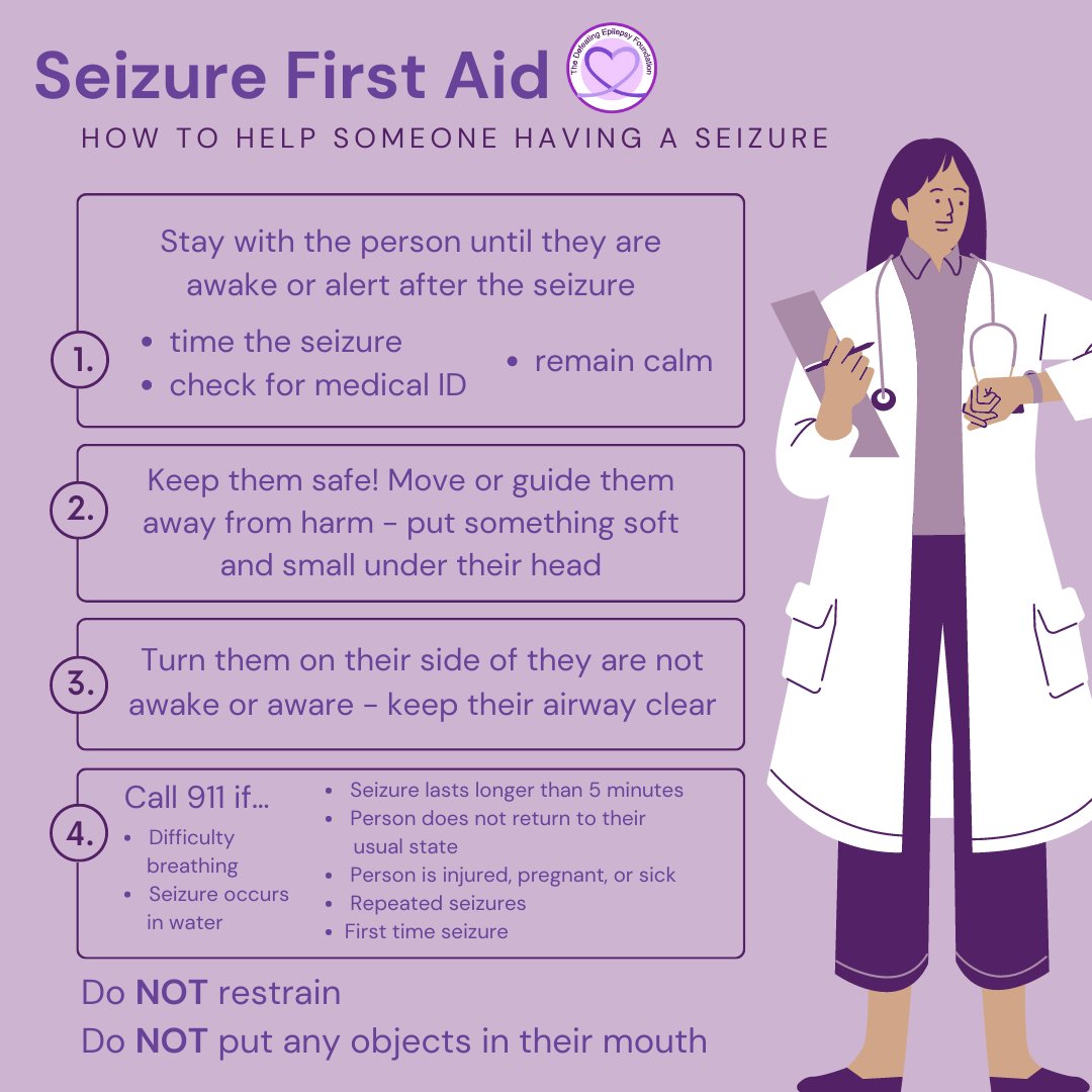 A few basic tips on seizure first aid! It's always better to be prepared, so here are a few things to keep in mind/know.
#defeatingepilepsy #epilepsyawareness #epilepsy #seizure #seizurefirstaid #firstaidtips #beingprepared