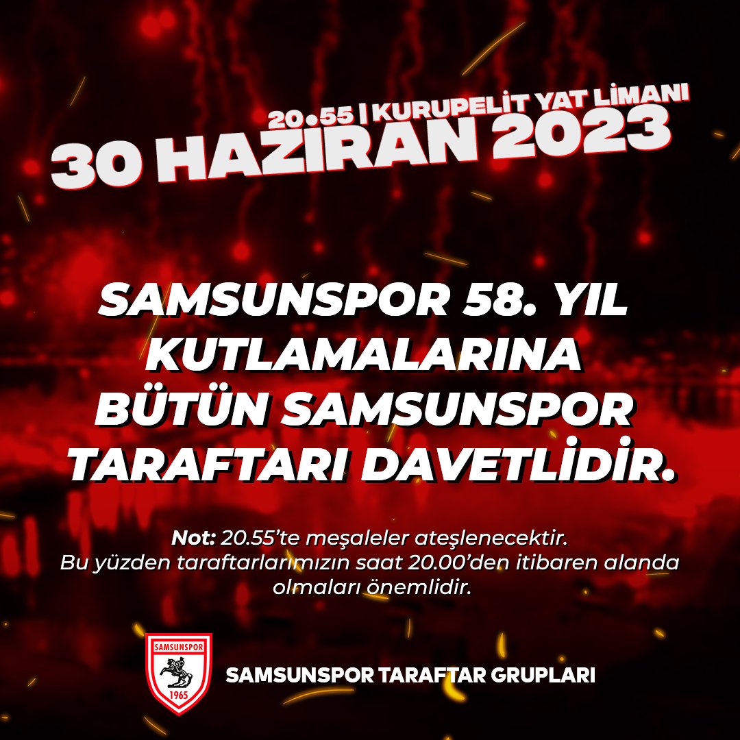 UniSam1965's tweet photo. 🗓 30 Haziran 2023
🕧 20:55
📍 Kurupelit Yat Limanı

Büyük kutlamaya hazır mıyız? 🔥

#Samsunspor #Samsun #ÜniSam https://t.co/gM9Mh7F3Mk