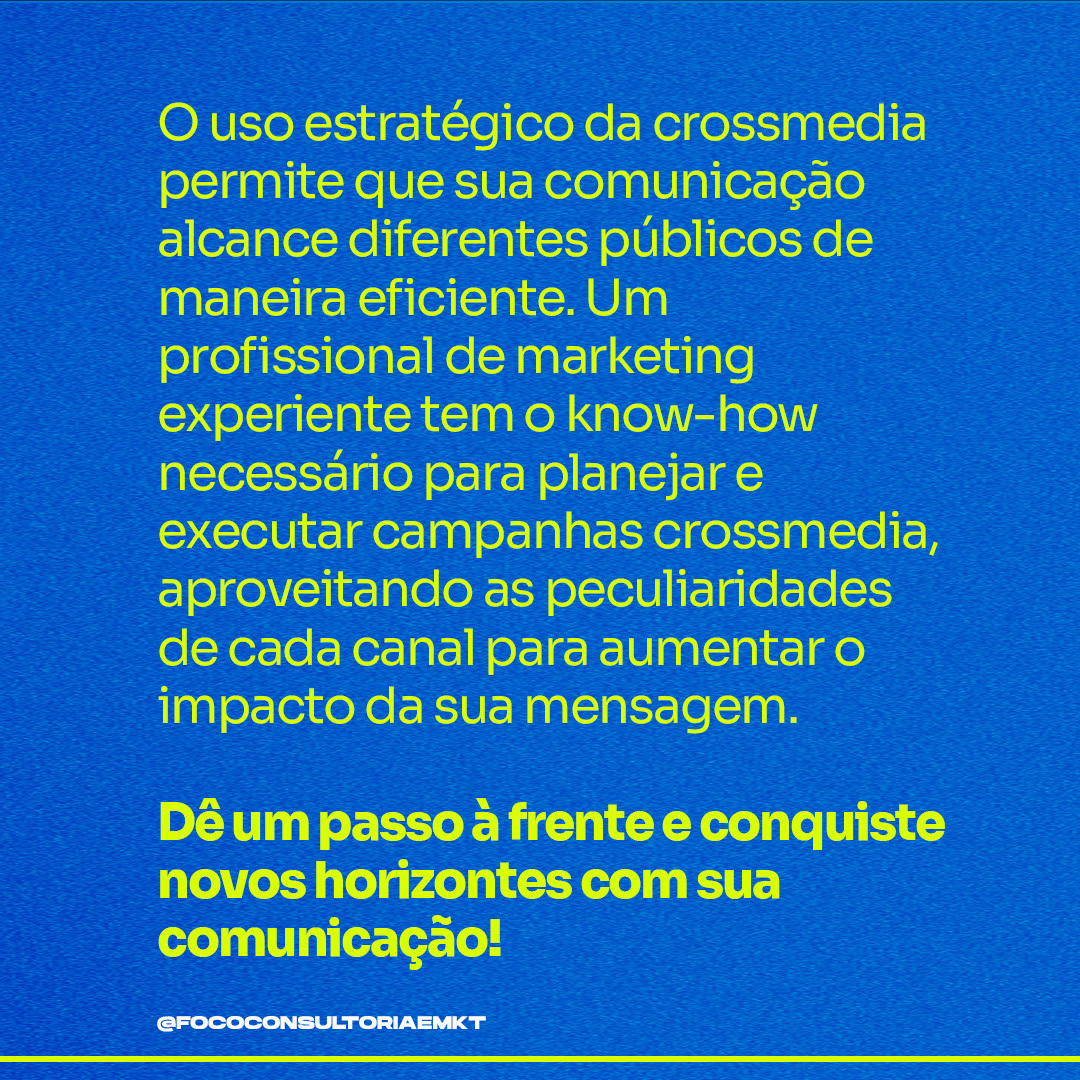 jomarfocomkt's tweet photo. O uso estratégico da crossmedia permite que sua comunicação alcance diferentes públicos de maneira eficiente. Dê um passo à frente e conquiste novos horizontes com sua comunicação! https://t.co/tGQDkRmtyp