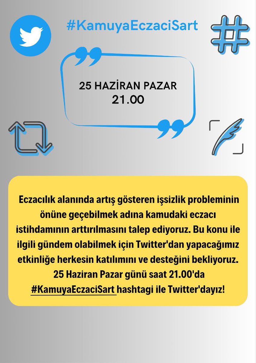 Yeni mezun bir eczacı olarak eczane açmanın sadece devirle olduğu, diğer alanların önünün kapalı olduğu  eczacılıkta en azından kamu istihdamının yükseltilmesini talep ediyoruz. 
#KamuyaEczaciSart