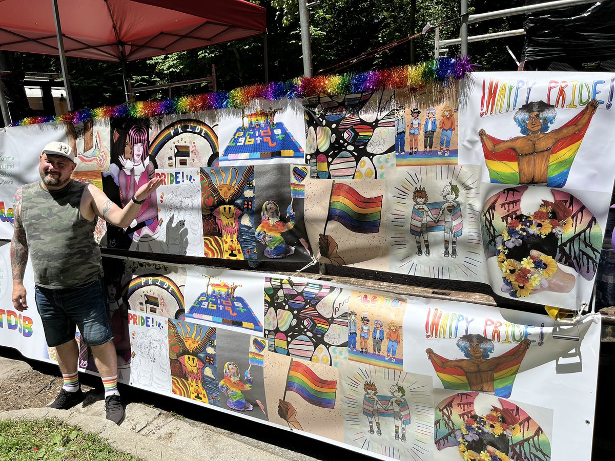 Thanks to @tdsb students for the gorgeous artworks for the TDSB Pride float! Happy pride, celebrate love, joy and 2SLGTBQ+ brilliance.