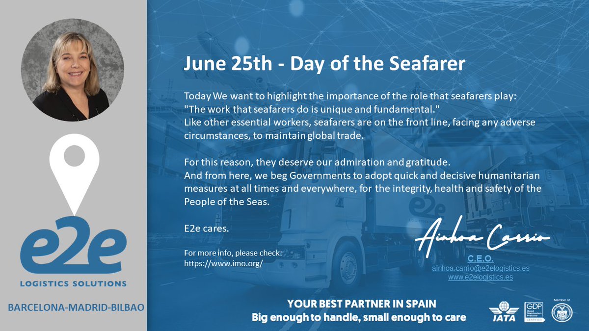 We celebrate and recognize seafarer. #worldwideshipping #transportedecarga #freightforwarding 
#seafreight #aduanas #fcl #lcl #transportedecargas #forwarding  
#transportemaritimo #customsclearance #transporteinternacional