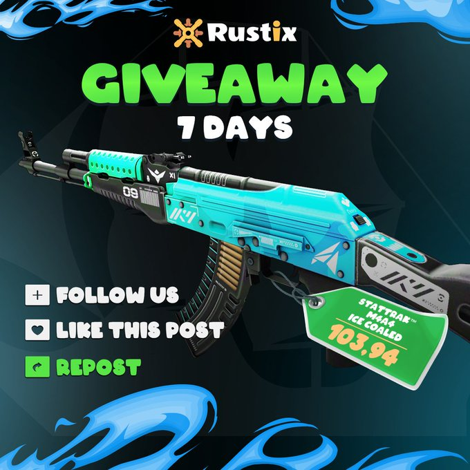 saphskins's tweet photo. $103.94 GIVEAWAY 🚀
🎁Stattrak AK-47 | ICE COALED🎁 

➡️ TO ENTER:

👍Follow Me &amp; @rustix_io
❤️Like this tweet
🔁RT this tweet

The winner will be drawn in 72 hours, good luck!

#CSGO #CSGOGIVEAWAY https://t.co/0BD2VfDrYU