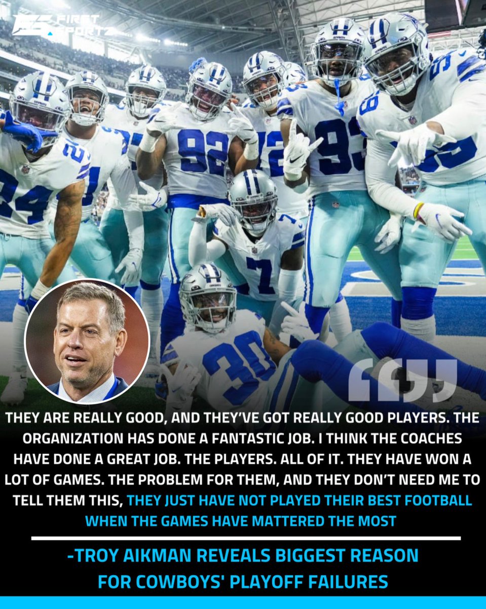 Troy Aikman reveals biggest reason for Cowboys' playoff failures. 👀

#NFL #NFLTwitter
#DallasCowboys