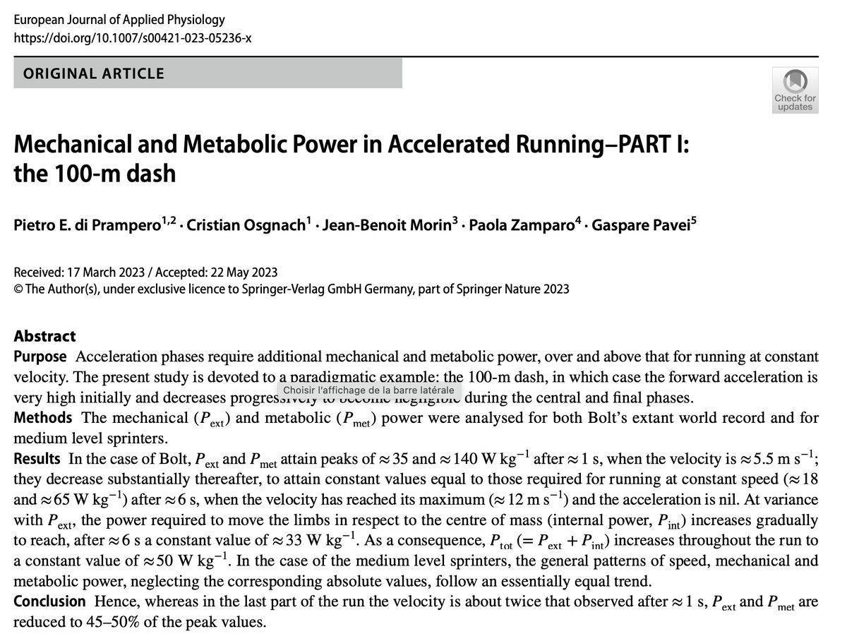 jb_morin's tweet photo. 🚨 NEW PAPER 🚨
Sprint mechanical and metabolic power ⚡️🏃‍♂️
Model explanations and nice summary by PE di Prampero, always on top of his game 👨‍🏫🤯
Part I: the #100m dash
👇
https://t.co/JxHzsvmymu
Part II team sports ⚽️🏉 soon ... https://t.co/spONSkNq3e