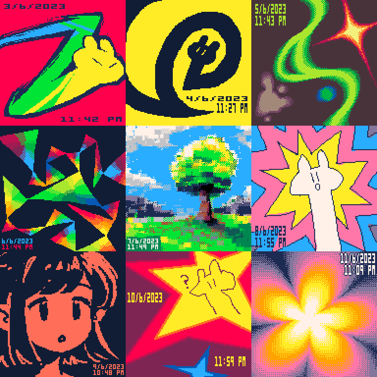 Daily Doodles Jun 3 to 11 #pico8