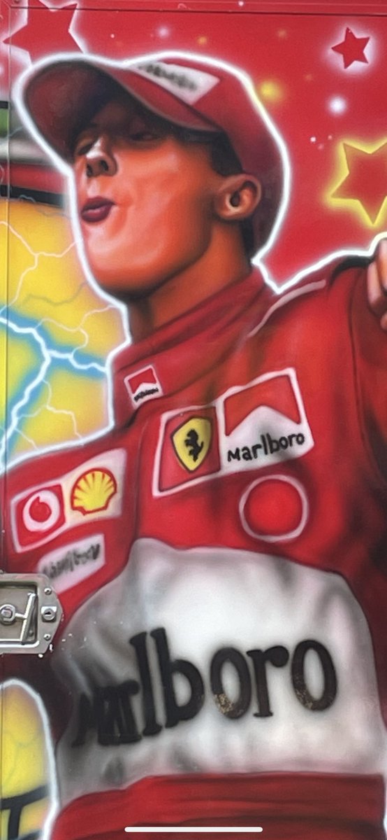 Chrishughes448's tweet photo. @sniffpetrol @Carpervert 

Fun fair based quality artwork spotted today….off brand Schumacher. (I think?)

#smithandsniff https://t.co/xaepoj9wWx