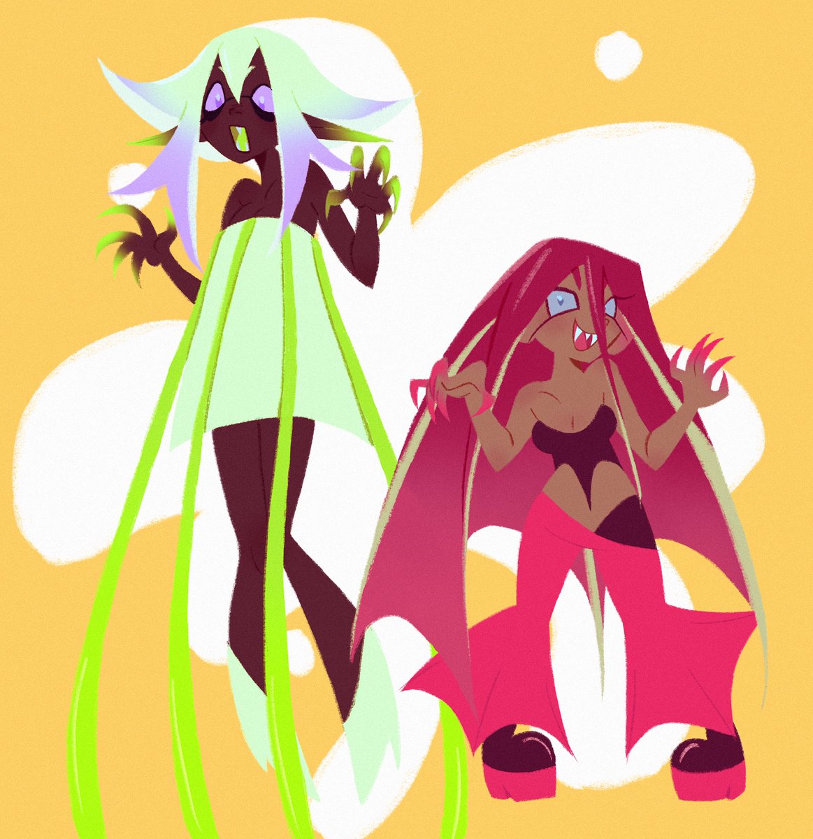 samartyc's tweet photo. MY SPLATOON IDOL OC’S ‼️‼️ their group is called DEEP SEA TERRORS 🗣️🗣️🗣️🗣️
The green one is a big fin named Meli and the red one is Strix ‼️ I HOPE YOU LOVE THEM AS MUCH AS I DO ❤️❤️ #digitalart #art #splatoon #oc #orgininalcharacter #splatoonart #DeepSeaTerrors #bigfin #vampire https://t.co/rMaaiNeewG