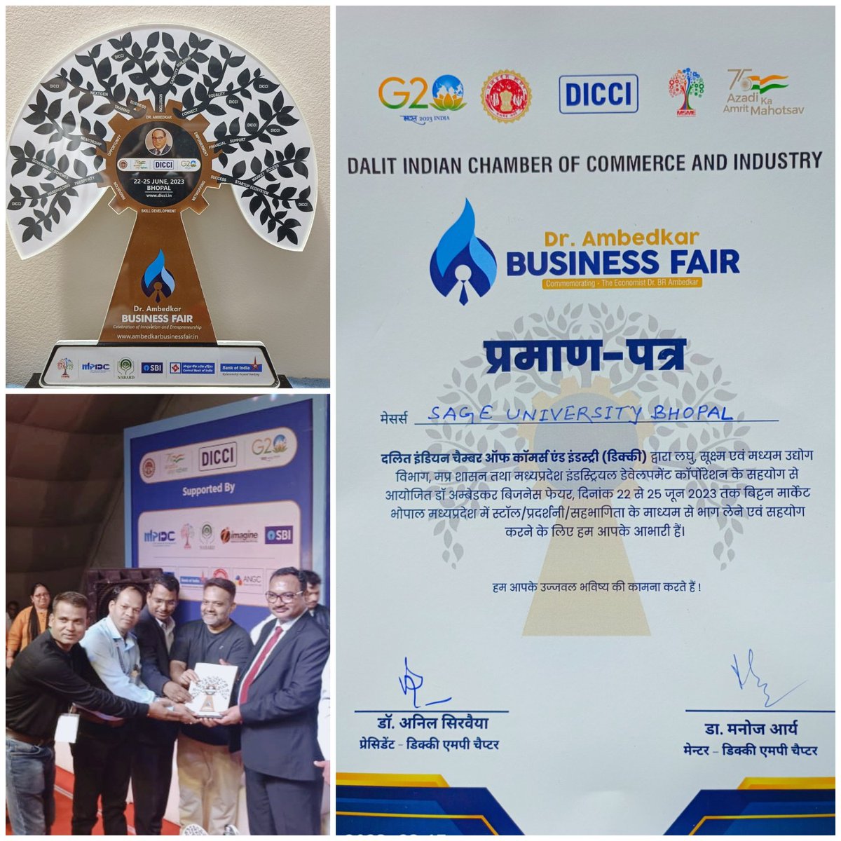 *SAGE UNIVERSITY BHOPAL* Successfully participated in *Dr. Ambedkar Business Fair (22-25th June, 2023)* at Bitten Market Ground, Bhopal)* (Organised by DICCI). 
Kind regards

#sageuniversitybhopal
#sageuniversity
#Thesagegroup
#sagegroup