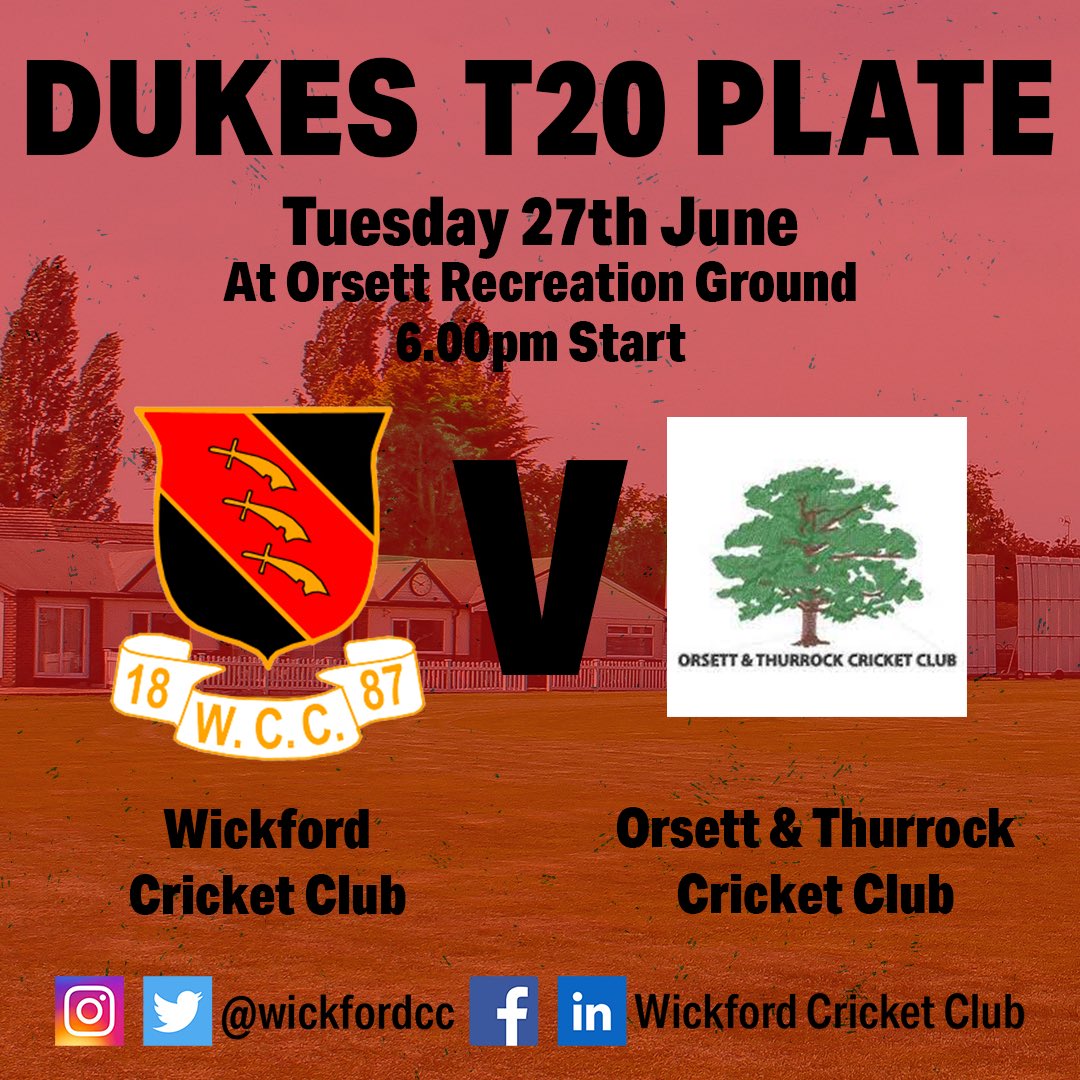 Wickford CC on Twitter "Our 2nd round game of the T20 Plate takes on