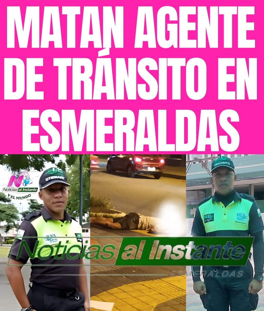 Notinstante_Es's tweet photo. 🔴 #MAT4N #AGENTE DE #TRÁNSITO EN #ESMERALDAS
#0cciso: Jeremy Ibarra Valverde
Un agente de tránsito del cantón Esmeraldas, el hecho violent0 ocurrió cerca a esta madrugada en las calles Bolívar entre 10 de Agosto y Rocafuerte. https://t.co/f6SZLUTEHy
