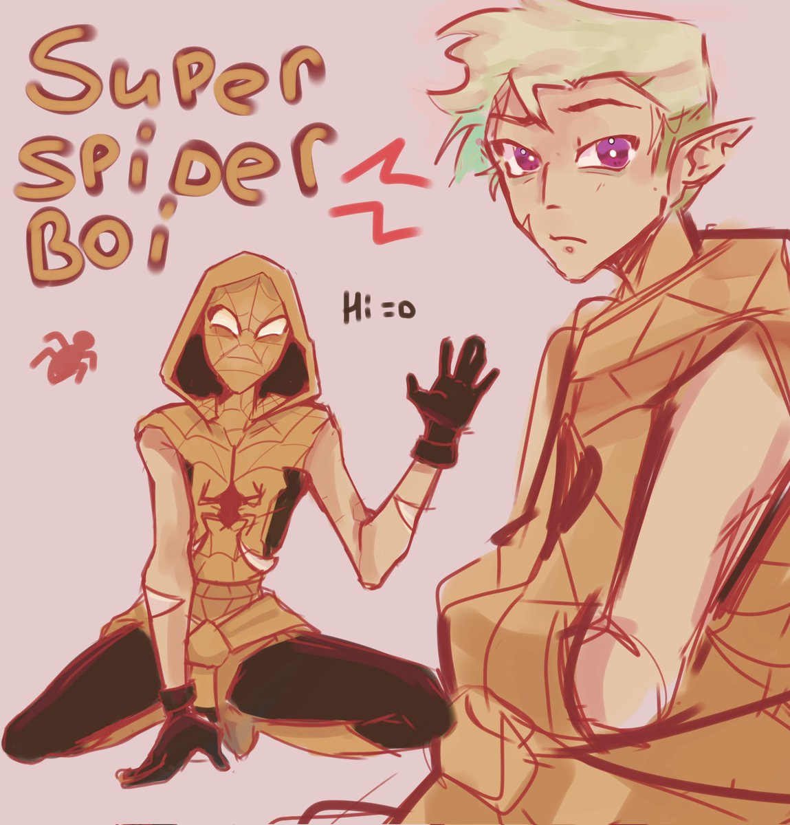 Uhh quick sketch with spidey hunter 
#huntertoh #femhuntertoh #tohHunter #TOH #TheOwlHouse #SpiderVerse