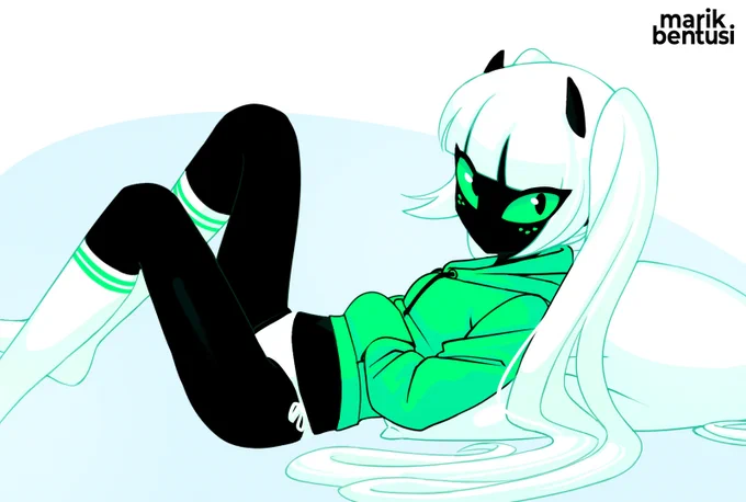 . 's Nikki. Cute character! I wonder why pitch-black face + bright eyes works so well. Have black cats been manipulating us from the shadows?