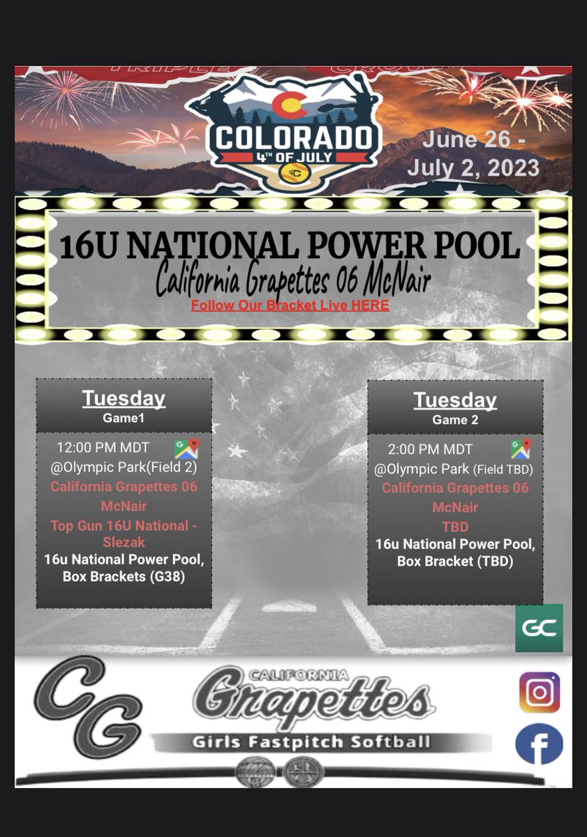 The schedule for Tuesday here at Colorado! I just got back from the Dominican Republic on a missions trip and wow it was incredible!But I can’t wait to get back into the game, this will be my first tournament after my injury.Let’s play ball! <a href="/ExtraInningSB/">EXTRA INNING SOFTBALL</a> <a href="/PGFnetwork/">PGF</a> <a href="/D1Softball/">D1Softball</a>