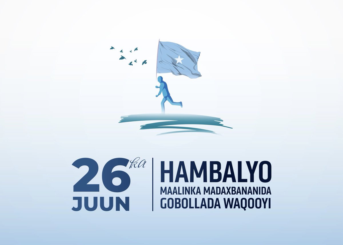 The celebration of Somalia's independence week has started, this year we are celebrating the 63rd anniversary of the flag 🇸🇴 and the independence of the northern regions of Somalia, let's celebrate our beloved country regardless of the circumstances we are in 🇸🇴