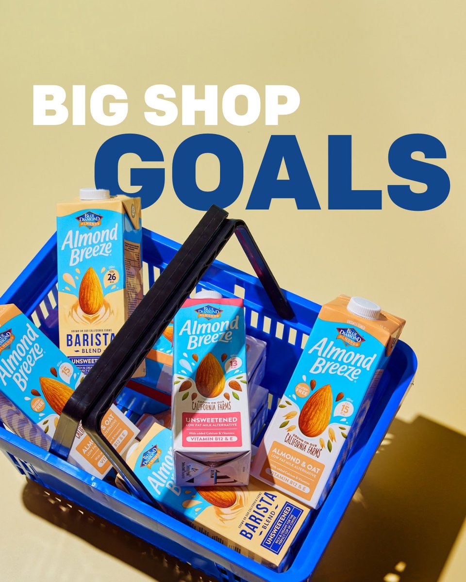 BlueDiamondUK's tweet photo. Shop goals, basket goals 😍

How many cartons of Almond Breeze do you think you can fit in a shopping basket?

Comment below 👇🏽 https://t.co/UDVSTwZkPb