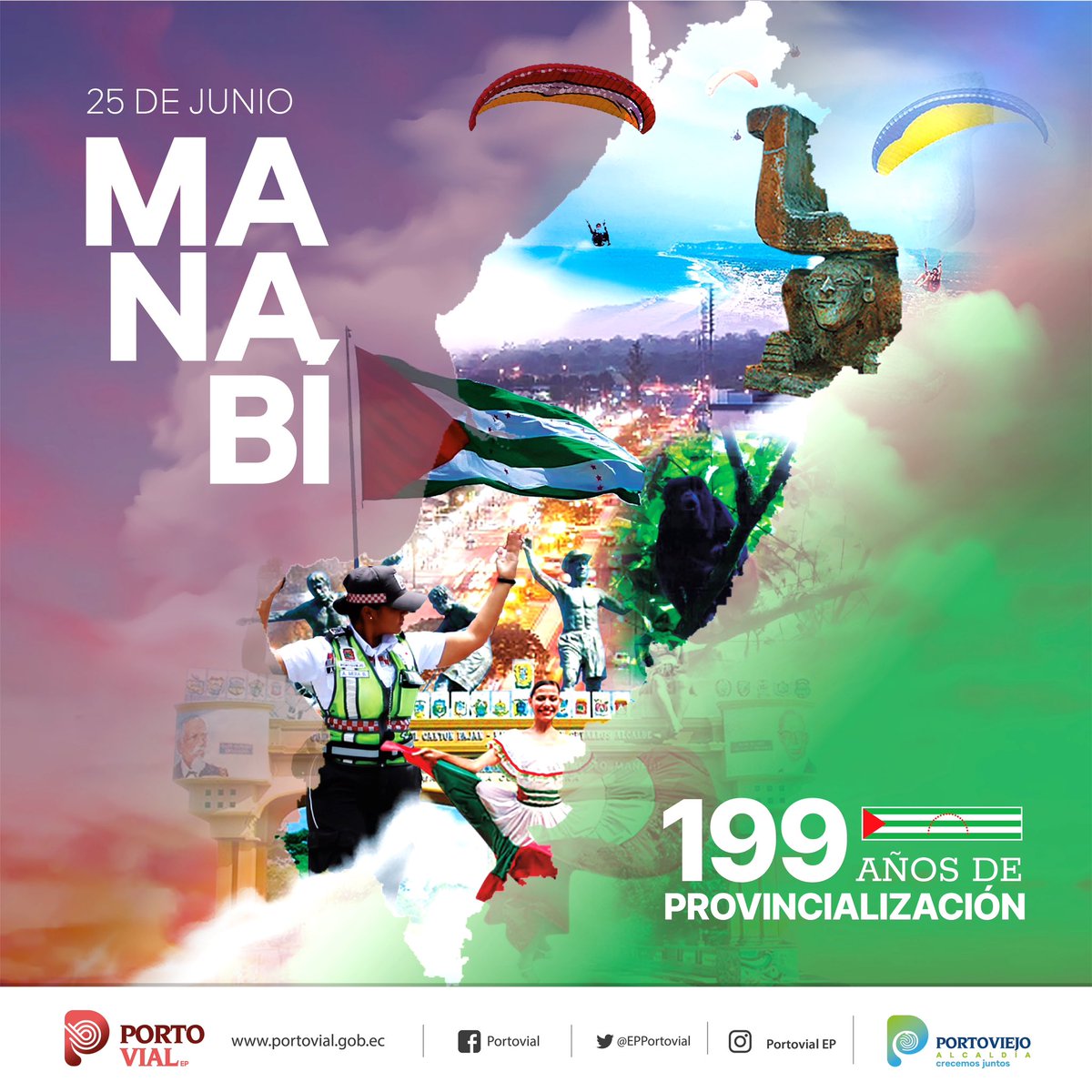 Todas las vías nos llevan a un solo destino: el amor que compartimos por esta tierra bendecida que llevamos en el corazón ¡Viva Manabí! 
#Manabí