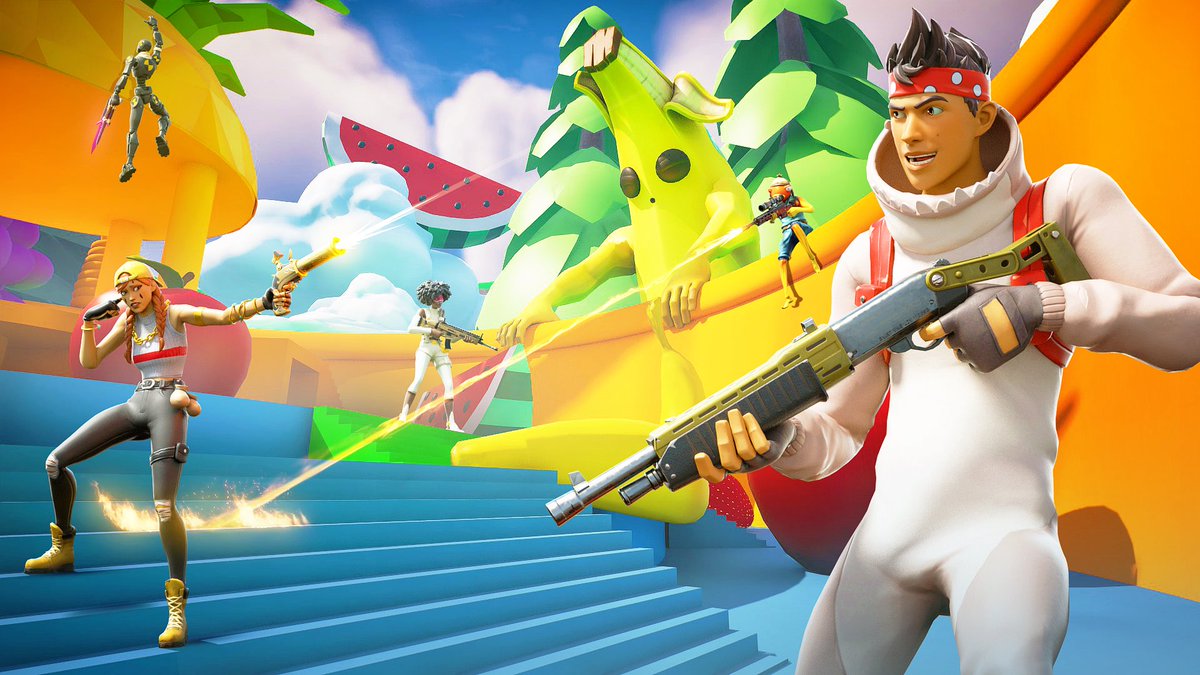 Replays's tweet photo. My Fortnite Map “Fruit Fight!” is out!

There was a *NEW* Update today on the map! Play it and let me know what you all think of it!

Shoutout to @PixelatedDreamz for creating this amazing map!

Map Code : 1029-9540-0606 https://t.co/PLgcUP0ipb
