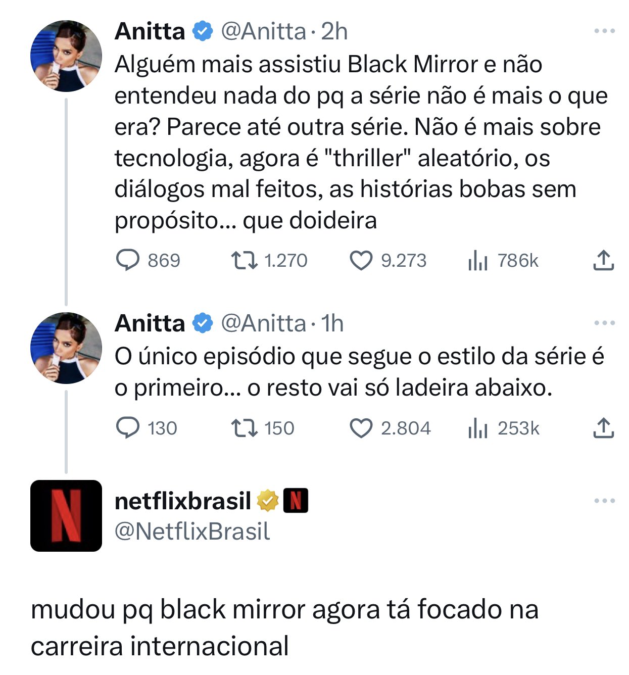 Anitta leva fecho da netflix no twitter : r/brasil