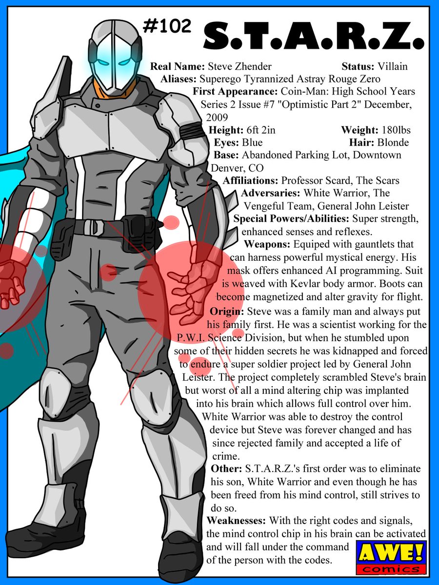 ComicsAwe's tweet photo. #102 S.T.A.R.Z.
Enemy of White Warrior!
#comicbookcharacters #ComicArt #ArtistOnTwitter #comicbookart #owncomic #comicartist #Villain https://t.co/r0NzThXUFs