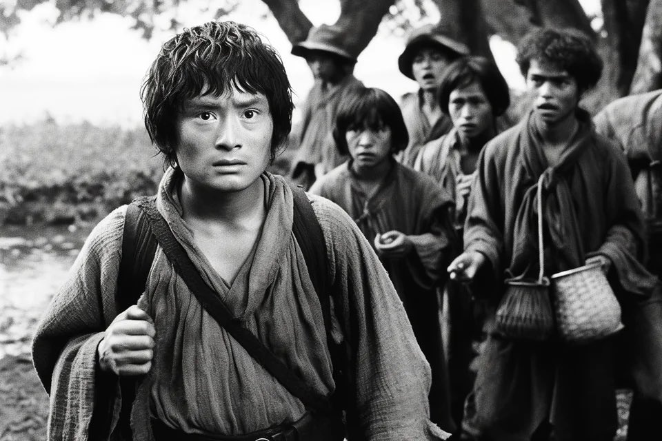 KayipRihtim's tweet photo. Yapay zekâ cevapladı:

Akira Kurosava, J.R.R. Tolkien’in “Yüzüklerin Efendisi” serisini beyaz perdeye taşısaydı, ortaya nasıl bir film çıkardı?

(Midjourney) https://t.co/qgqDBR6Yky