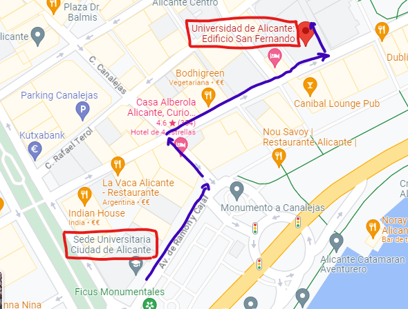 Mapa de las sedes Congreso ACEDE 2023