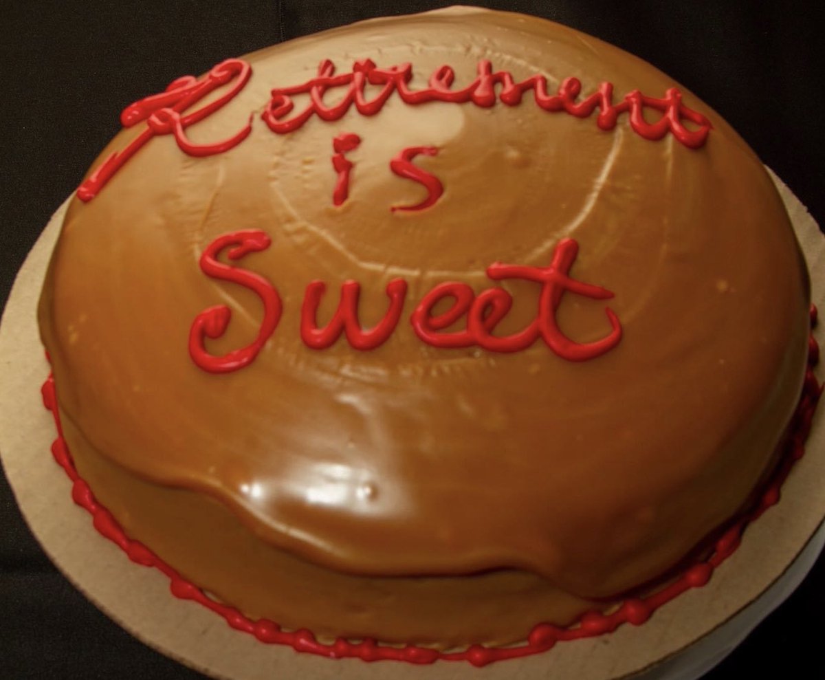 Happy retirement to me! 
Made by myself, celebrated by myself, eaten by myself…and when the loneliness gets too much and I can’t take it any more, I’ll off myself alone too.