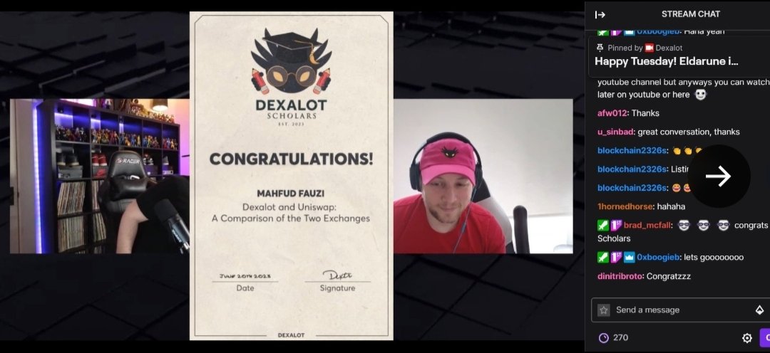 Check out Dexalot's INTHECLOB Twitch stream! Congrats to the Dexalot Scholars winner featured on the chyron caption. #Avalanche #AVAX #Cryptocurency #winner #blockchaineducation
#DexalotINTHECLOB