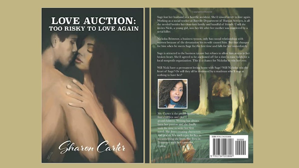 smarter1seo's tweet photo. Love Auction: Too Risky to Love Again
by Sharon Carter (Author

Grab your copy here: https://t.co/E74Wr42IBW

Sage lost her husband to a horrific accident. She'd vowed never to love again.

#kindle #romancebooks #Romance #love #gift #LoveAuction #LoveDesigns https://t.co/NTvsMY6Raa